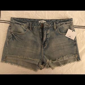 Denim cutoff shorts